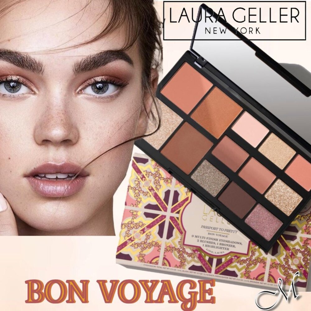 Laura Geller Passport To Pretty Eyeshadow & Face Palette ~ Bon Voyage NIB 21g